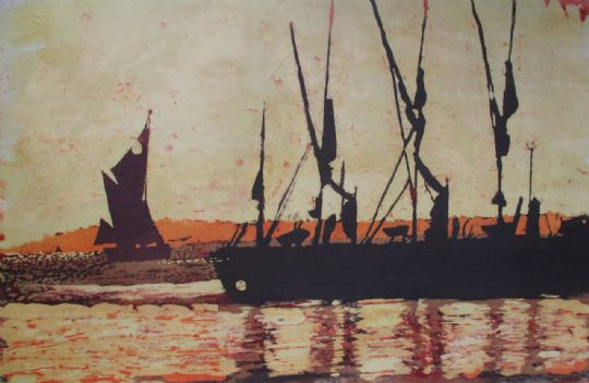 Barge at Sunset