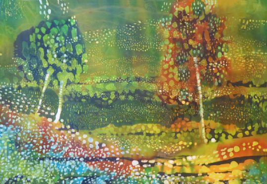 Drie berken op het eiland