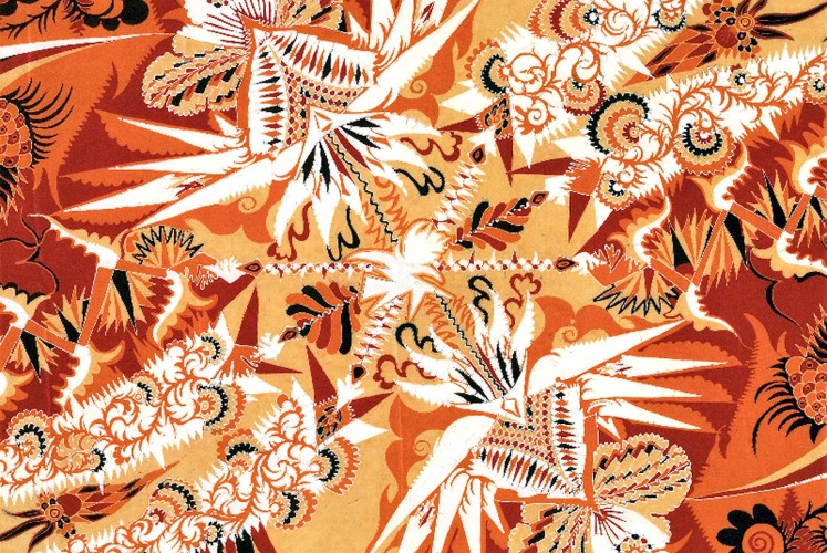 Ragnhild d'Ailly, Art Deco silk batik shawl, 1928